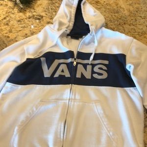 Vans Mens Medium White/Navy Hoodie